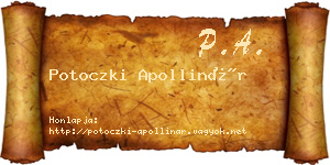 Potoczki Apollinár névjegykártya
